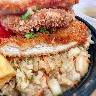 Closer look of the Chicken Katsu Don