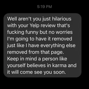 And just proof that he's deleting the negative things he can. If that doesn't say it all, I don't know what does.