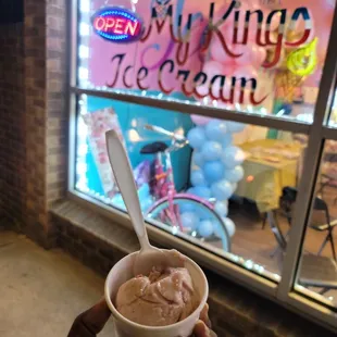 Vegan strawberry ice cream