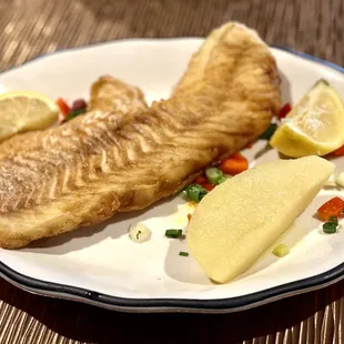 Cod perfectly fried.