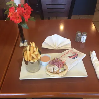 Chicken Gyros Sandwich Combo