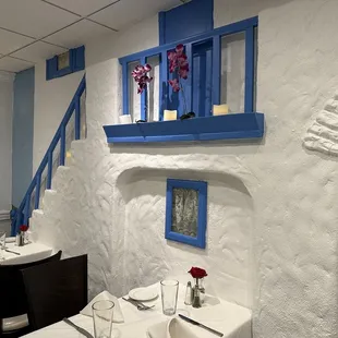 The inside of the restaurant.