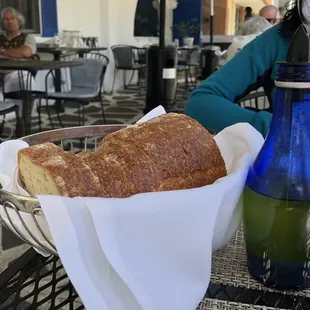Fresh bread and olive oil mixture- so good.