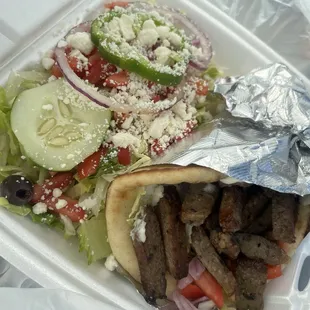 # 1 Gyro Sandwich Large Greek Salad