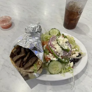 # 1 Gyro Sandwich with 1/2 Greek Salad