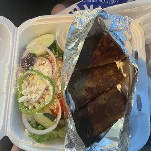 Authentic Gyro Dinner with Greek Salad