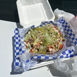 Lamb and chicken salad