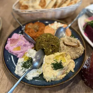 Hummus sampler! Get this!! It's so good