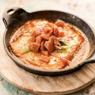 Saghanaki - pan fried Kefalotryi cheese with lemon oregano
