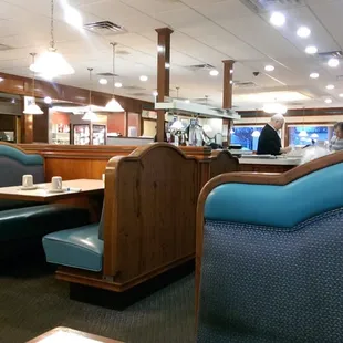 the interior of a diner