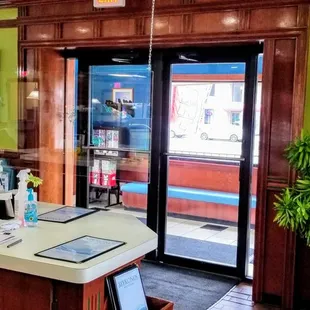 a view of the dining area