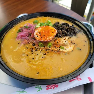 a bowl of soup on a table