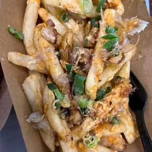 Mykuna fries - supposed to be &quot;loaded&quot; with pork belly was not