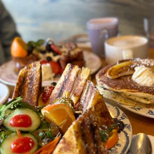 Mymy Monte Cristo, Banana Souffle Pancake, Challah Bread French Toast