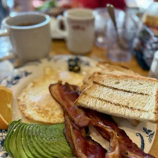 Bacon, Two Eggs Any Style, Avocado