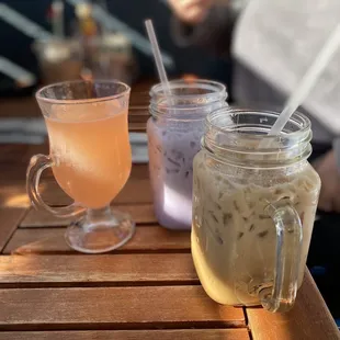 Lavender Latte, Ube Latte, Guava Mimosa