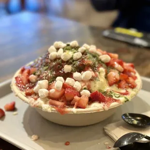 Strawberry Matcha Bingsoo