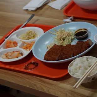 a tray of food on a table