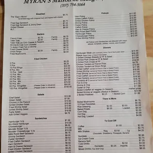 the menu