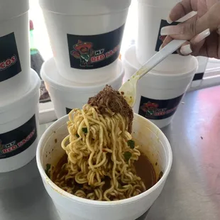 Birria noodles