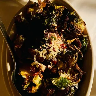 Roasted brussels sprouts with pancetta
