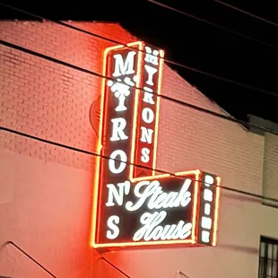 Outside neon sign