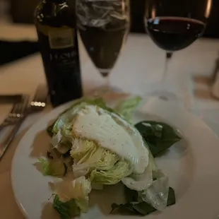 Wedge salad with ranch dressing