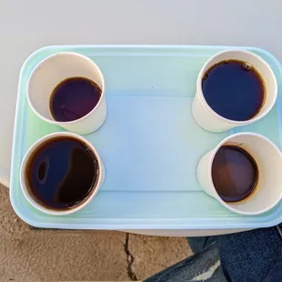 A &quot;Cypress&quot; flight. One bean, 4 brew methods.