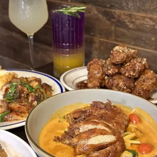 chicken wings and fried chicken, food