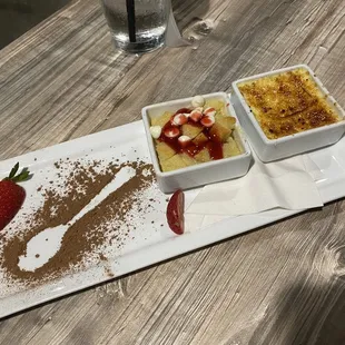 White Chocolate Bread Pudding &amp; Crème Brulee