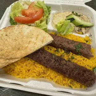 57. Beef Kufta Kabob Plate