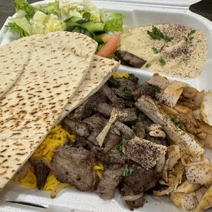 64. Beef &amp; Chicken Shawarma plate