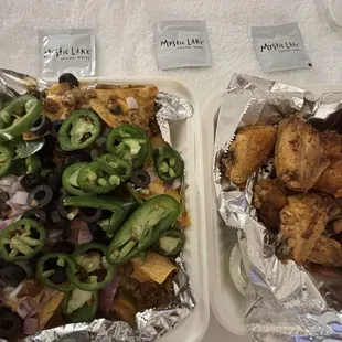 Another view of the yummy nachos and wings. They gave us extra jalapeños