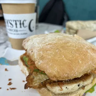 Breakfast Sando with a dirty horchata