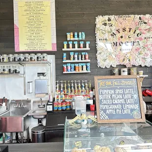 Counter with Menu and store sign