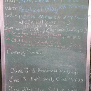 The schedule. I'll be going