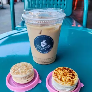 Macaroons and Iced Coffee