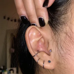 pierced off-center