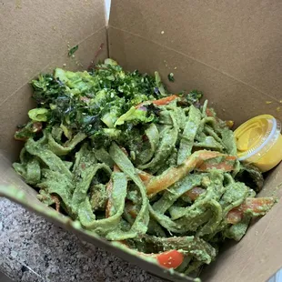 Pesto Pasta with Kale Salad