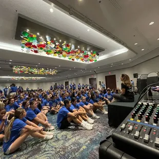 National Cheerleaders practice with MYSTICAL SOUNDS provided the sound and wireless microphones