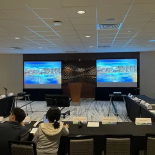 MSP provided the projectors, screens, sound system, wireless mics, confidance monitor, power point remote and WIFI for this convention.