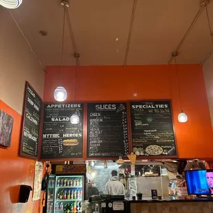 menus on the wall