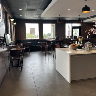 Cute interior design.  It has two kiosk machines if paying by card order here.  Super easy to use machines.
