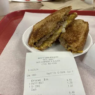 Patty Melt on Wheat Bread