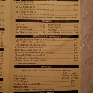 menu