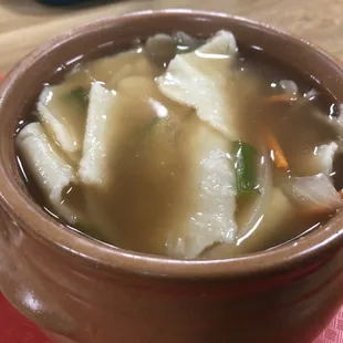 Dough flake soup