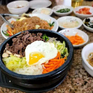 a bowl of food
