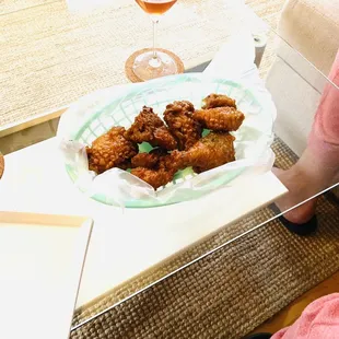 a plate of fried chicken