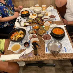 T10. SAMLL INSTESTINES TOFU SOUP S8. HOT STONE PLATE BIBIMBAP W/ BEEF S1 . BBQ BEEF SHORT RIB (GALBI)