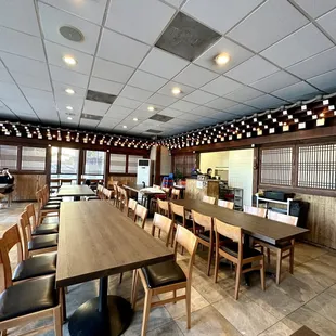 New tables throughout restaurant